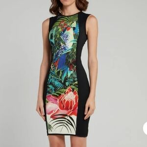 Authentic Roberto Cavalli Flora & Fauna Tropical Print Sheath Dress